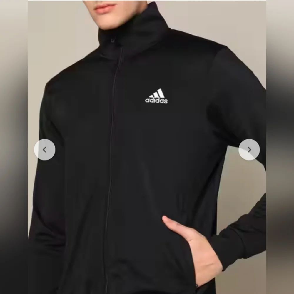 Adidas Golf Black Performance Jacket with Hood and Full-Length Zipper
